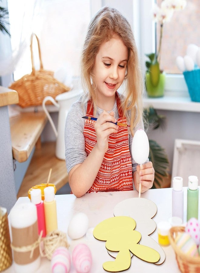 Curious Button مجموعة أزرار غريبة مكونة من 4 قطع من مجسمات أرنب خشبية لعيد الفصح، مقاس 7 × 3.2 بوصة، شرائح خشبية غير مطلية على شكل أرنب، زينة أرنب خشبية لفصل الربيع وعيد الفصح، أعمال يدوية، قطع مركزية للطاولة، ديكور منزلي - Image 3
